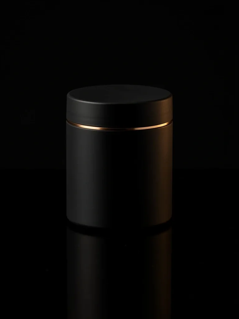 Dark supplement container product photography